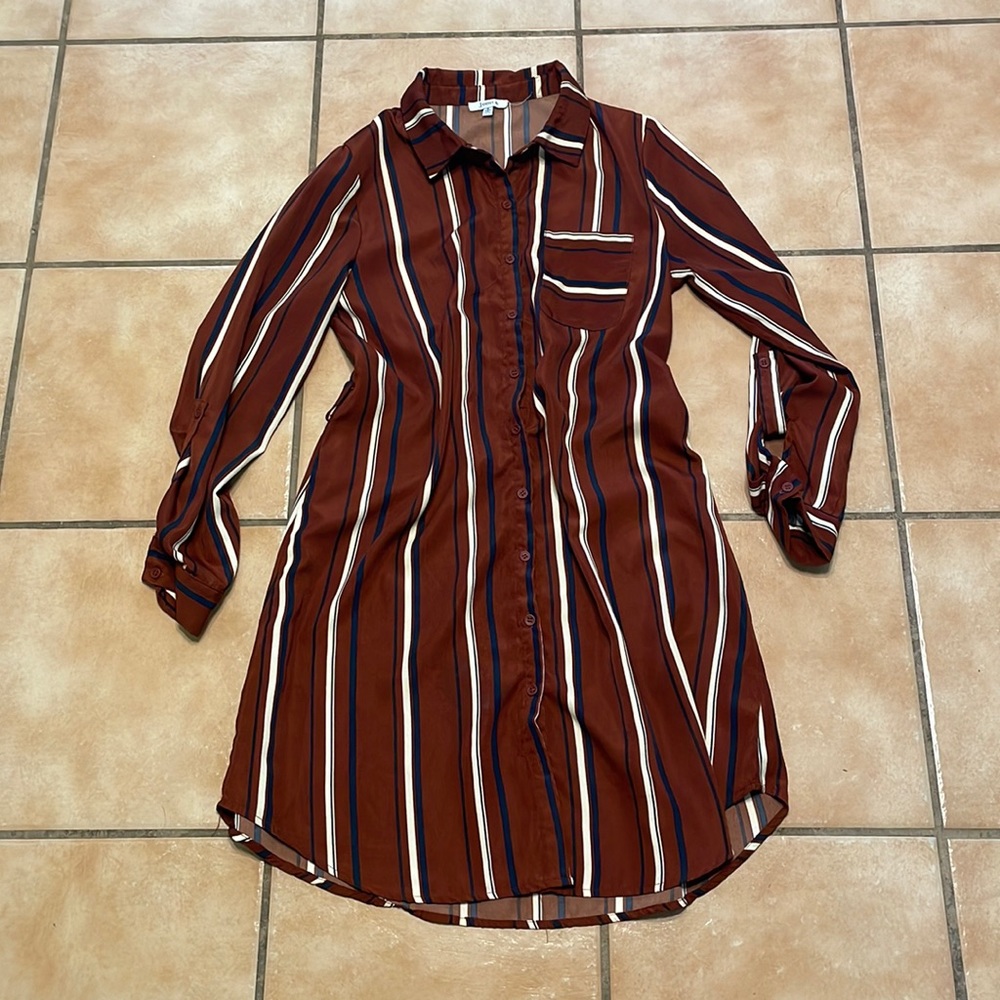 Western Striped Long Sleeve Dress